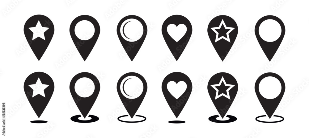 Leinwandbilder vector icon of simple forms of point of location. set vector icon.