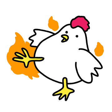korean spicy chicken, character design, cute cartoon isolated , graphic design for presentation, marketing, art, illustration, t-shirt design, cartoon, comic, advertising, online media