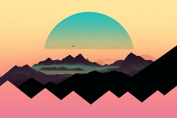 Obraz premium mountain landscape silhouette