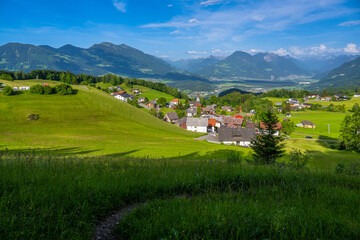Village of Gurtis, Walgau Valley, in the State of Vorarlberg, Austria