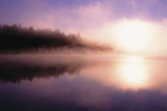 Blurred View of Found Lake at Sunrise Algonquin Park, Ontario, Canada