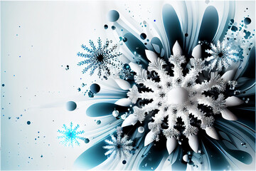 cold winter background with beautiful snowflakes