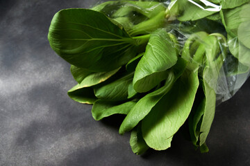 Green Pakchoi in a plastic bag