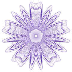 Watermark. Guilloche rosette element. Digital watermark for Security Papers. It can be used as a protective layer for certificate, voucher, banknote, play money design, currency, note, check, ticket, 