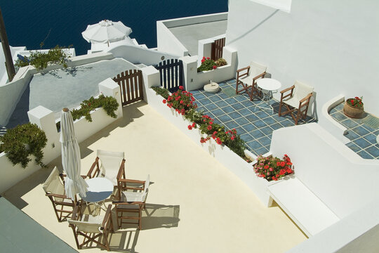 Overview of Patios, Imerovigli, Santorini, Cyclades Islands, Greece