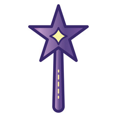 Isolated magic wand icon with star shape Vector