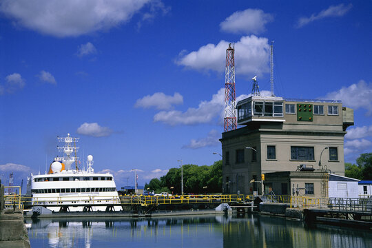 Cruise Ship in the Welland Canal, St Catharines, Ontario, Canada