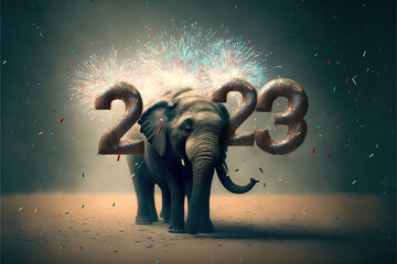 2023 New Year Eve celebration, nererative ai, illustration