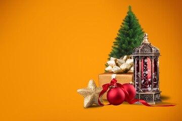 Christmas Gift box and decorations for holiday