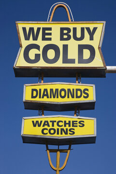 We Buy Gold Sign, Las Vegas, Nevada, USA