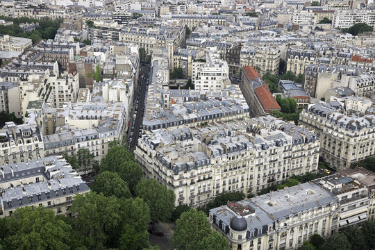 Aerial View of Paris, France