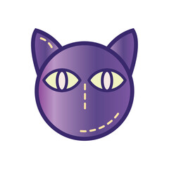 Isolated colored black cat avatar magic icon Vector