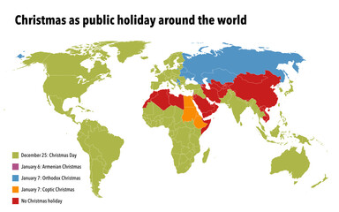 Christmas as a public holiday around the world