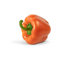 Sweet orange pepper isolated on white background. Bio vegetables.