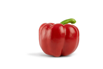 Sweet red pepper isolated on white background. Bio vegetables.