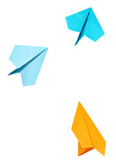 Colorful colored plane origami from the paper