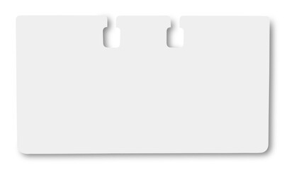 White blank paper tag mockup