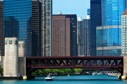 Lake Shore Drive Bridge over Chicago River, Chicago, Illinois, USA