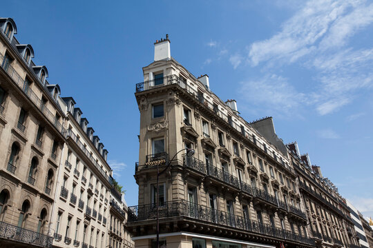 Facade of Buildings, Paris, Ile-de-France, France