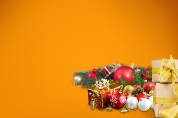 Christmas Gift box and decorations for holiday