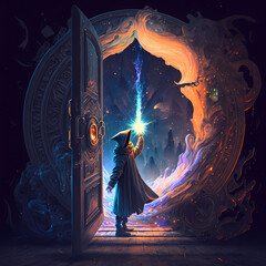 Wizard Opens a Doorway to Another World - Generative AI