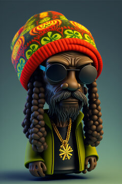 Reggae comic doll dude. Generative ai