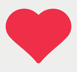 Vector illustration of red heart icon. Feeling, love, romance