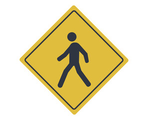 Isolated pedestrian crossing symbol. 