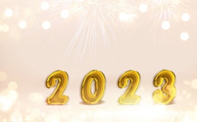 New Year concept, 2023 sparkling number