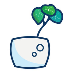 Isolated colored indoor plant icon Vector