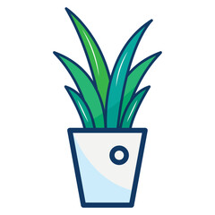 Isolated colored indoor plant icon Vector