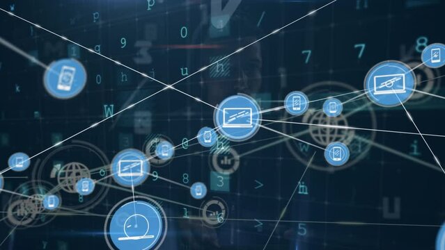 The technology network is a digital interface that connects different devices and allows for data pr