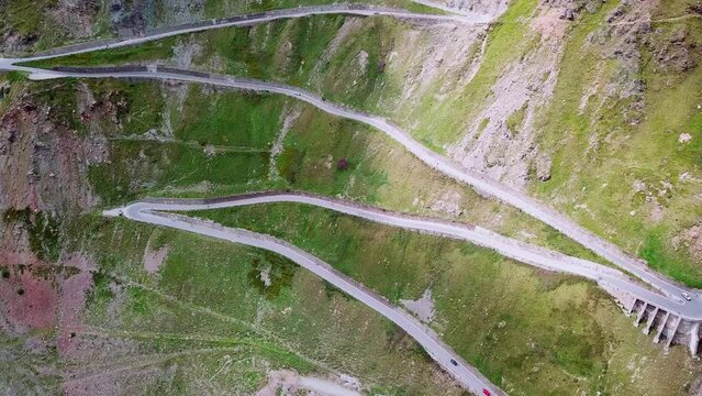 Aerial view of passo dello stelvio mountain pass