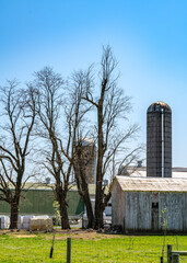 Amish country farm barn field agriculture in Lancaster, PA US