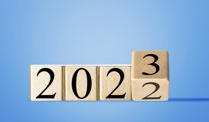 Set of wooden cubes blocks for numbers on the desk