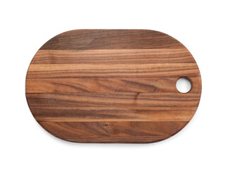 Wooden cutting board isolated on white background