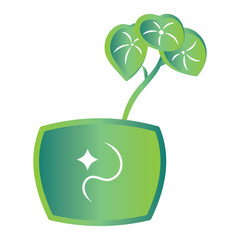Isolated green indoor plant icon Vector