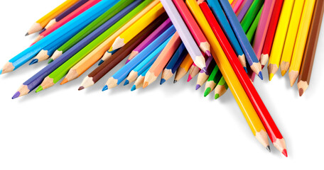 Classic multicolored drawing pencils for study