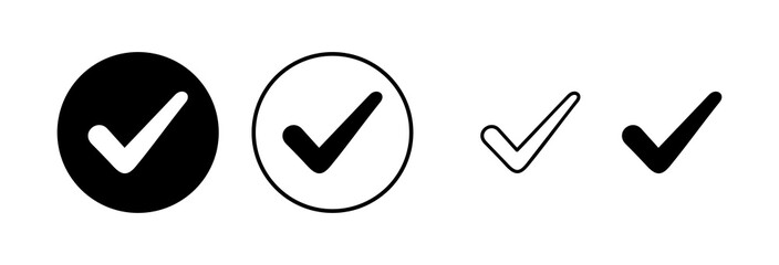 Check mark icon vector illustration. Tick mark sign and symbol