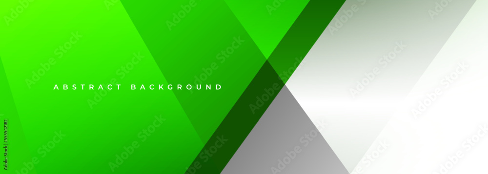 Aufkleber green and white modern abstract wide banner with geometric shapes. white and green abstract backgrou