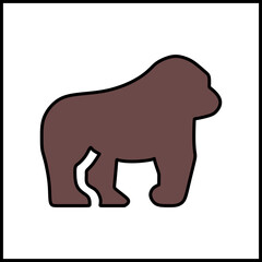 brown gorilla with stout physique