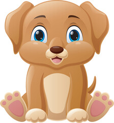 Cute little dog cartoon sitting
