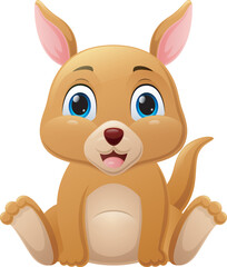 Cute little kangaroo cartoon sitting