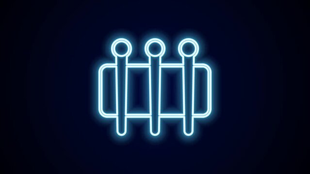 Glowing neon line Needle for sewing icon isolated on black background. Tailor symbol. Textile sew up craft sign. Embroidery tool. 4K Video motion graphic animation