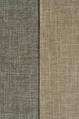 Fototapeta premium Basic background of linen fabric, close-up of fabric fibers