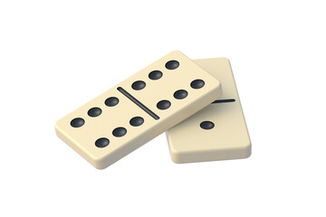 Domino tiles isolated on white background. 3d render