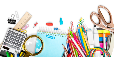 School colored stationery supplies collection