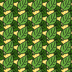 seamless pattern of leaf cartoon