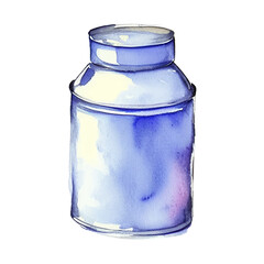 milk container hand drawn with style watercolor