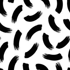 Hand drawn brush strokes seamless pattern